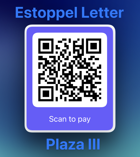 Estoppel QR — Plaza III